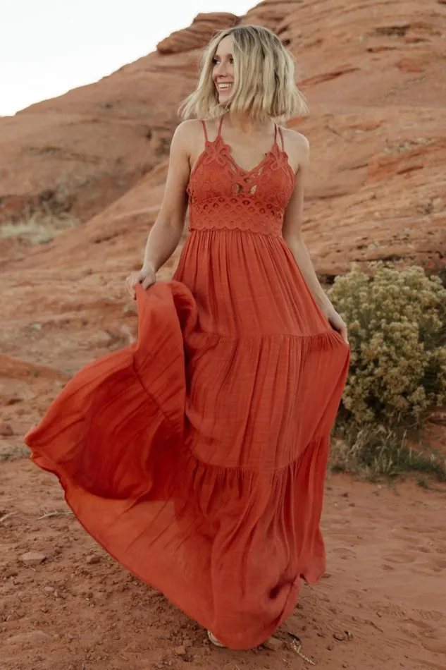 Women Summerlin Lace Top Maxi Dress Rust Baltic Born Maxi Dresses Women Summerlin Lace Top Maxi Dress Rust Baltic Born Maxi Dresses