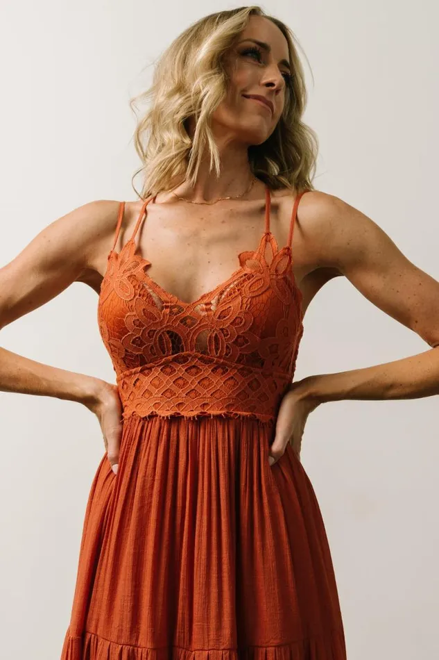 Women Summerlin Lace Top Maxi Dress Rust Baltic Born Maxi Dresses Women Summerlin Lace Top Maxi Dress Rust Baltic Born Maxi Dresses