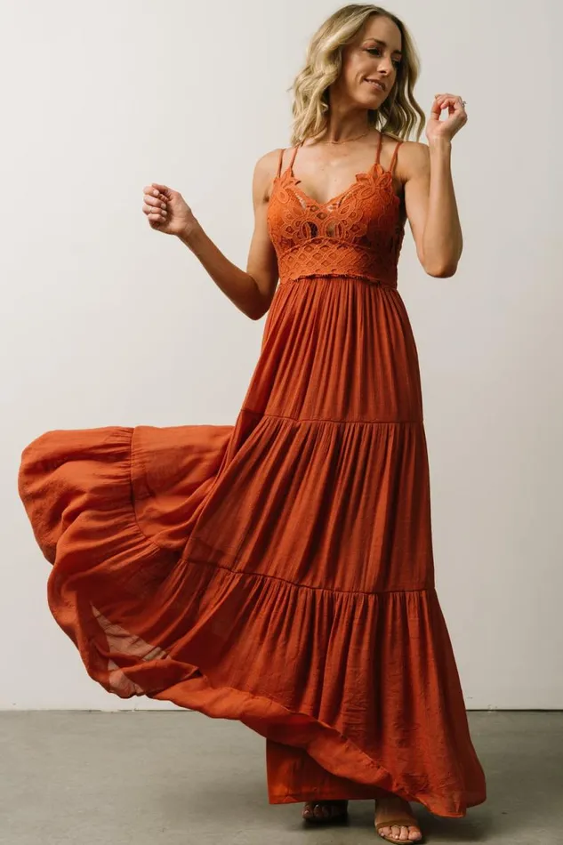 Women Summerlin Lace Top Maxi Dress Rust Baltic Born Maxi Dresses Women Summerlin Lace Top Maxi Dress Rust Baltic Born Maxi Dresses