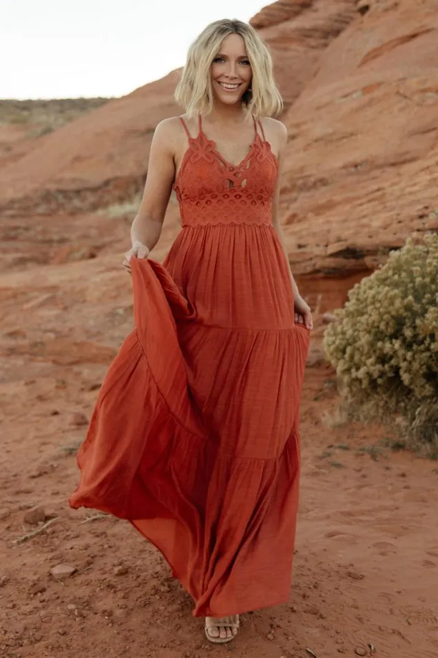Women Summerlin Lace Top Maxi Dress Rust Baltic Born Maxi Dresses Women Summerlin Lace Top Maxi Dress Rust Baltic Born Maxi Dresses