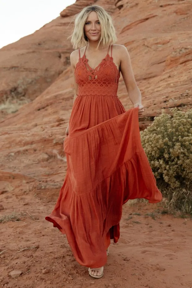 Women Summerlin Lace Top Maxi Dress Rust Baltic Born Maxi Dresses Women Summerlin Lace Top Maxi Dress Rust Baltic Born Maxi Dresses