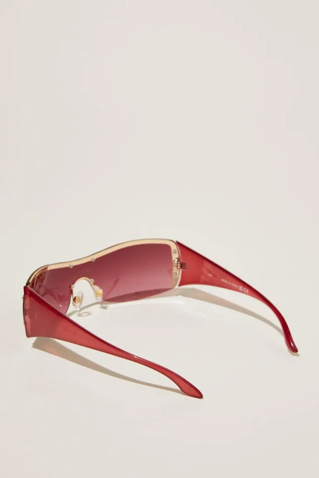 Women Sunglasses Cotton On Simi Shield Sunglasses Berry Gradient