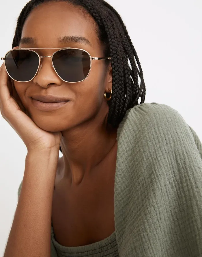 Women Sunglasses Madewell Suffolk Aviator Sunglasses Perfect Tort Multi