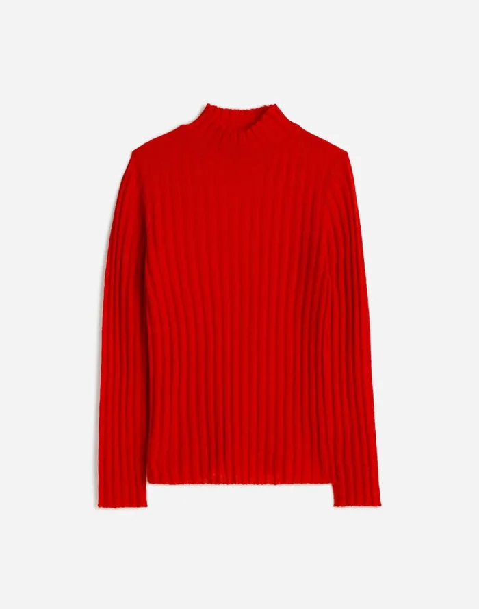 Women Sweaters Madewell AlpacaBlend Mockneck Sweater Bright Cherry