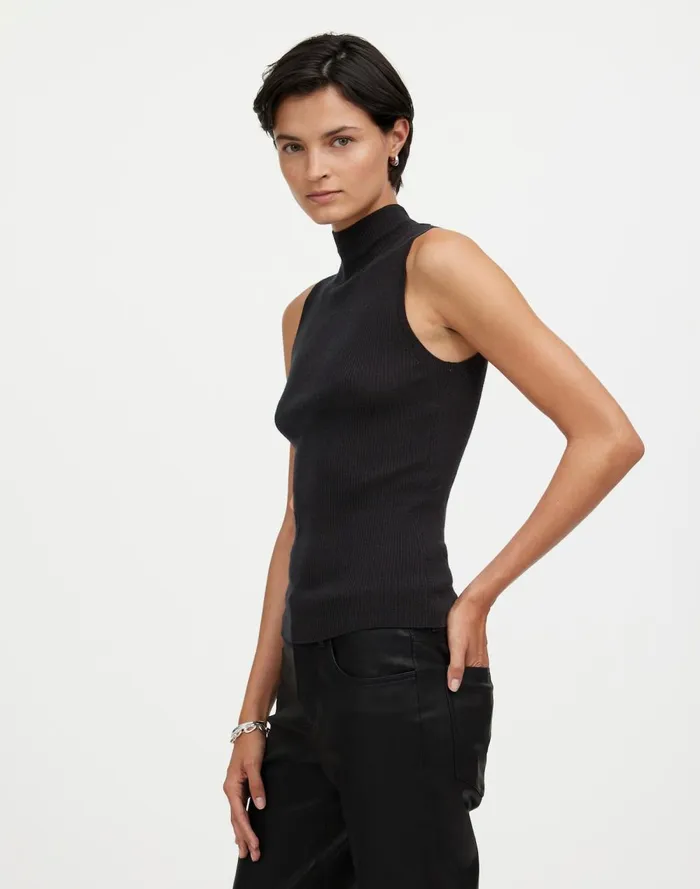 Women Sweaters Madewell Merino WoolSilk Sweater Tank True Black