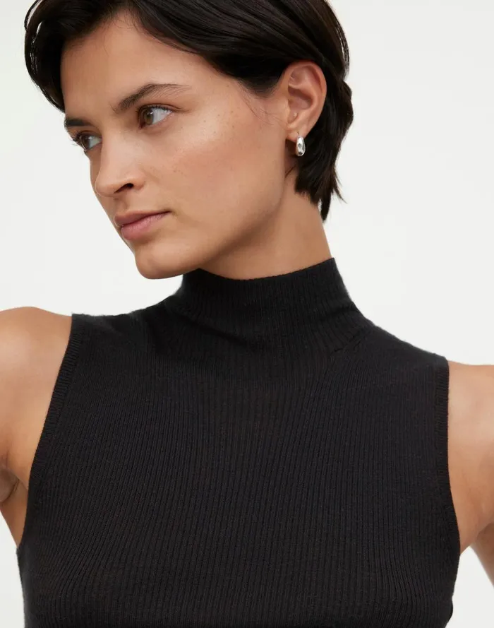 Women Sweaters Madewell Merino WoolSilk Sweater Tank True Black