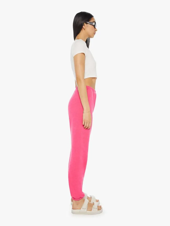 Women Sweatpants Mother Denim Heart Sweatpants Pink bright