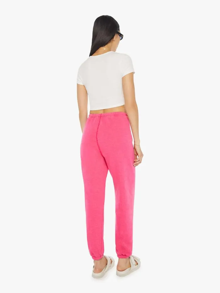 Women Sweatpants Mother Denim Heart Sweatpants Pink bright