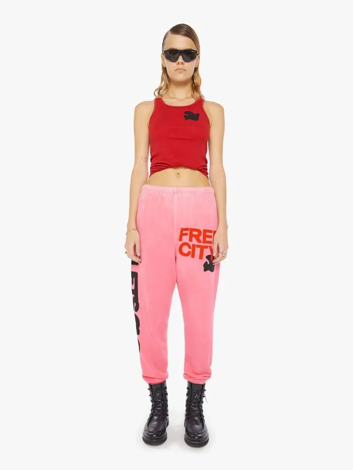 Women Sweatpants Mother Denim LETSGO OG Superyumm Sweatpant Pink