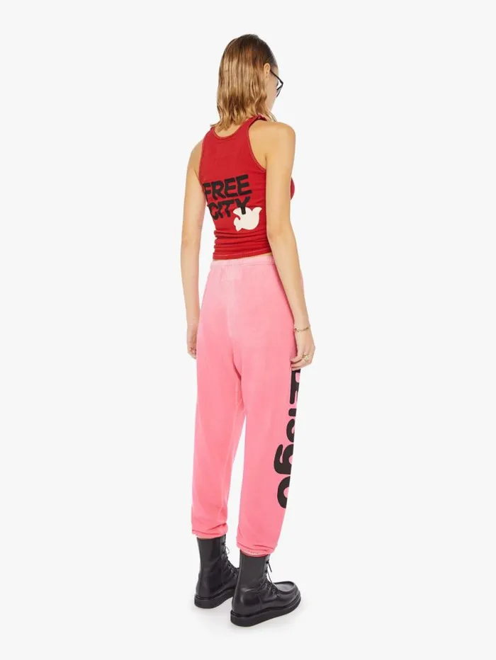 Women Sweatpants Mother Denim LETSGO OG Superyumm Sweatpant Pink
