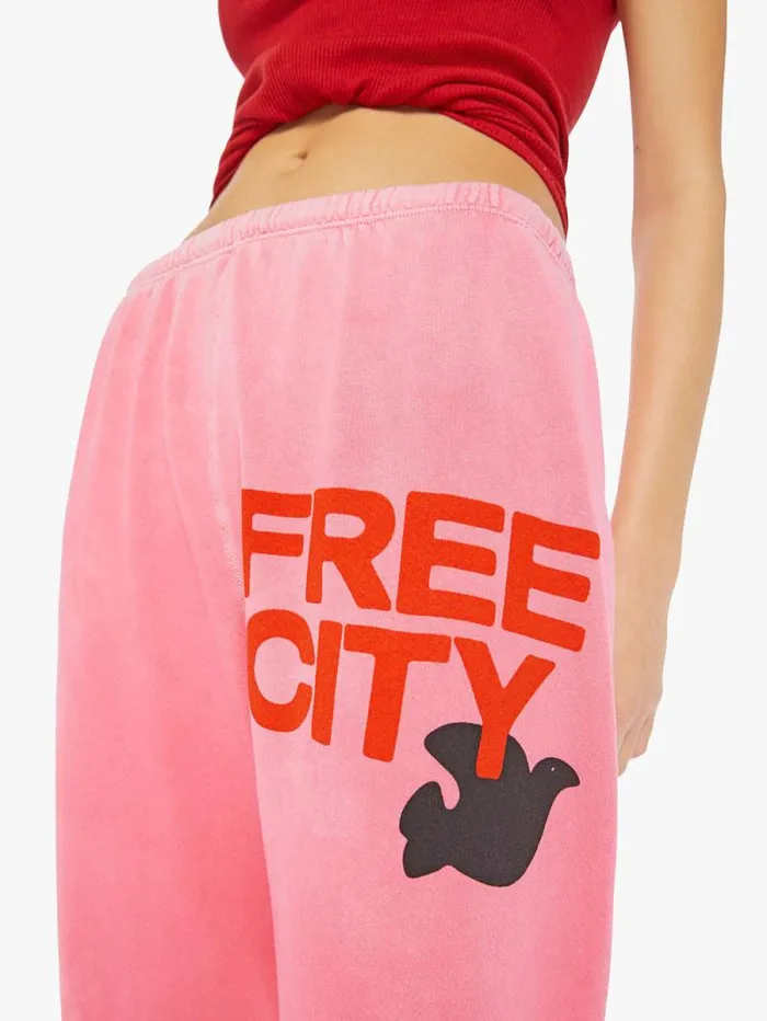 Women Sweatpants Mother Denim LETSGO OG Superyumm Sweatpant Pink