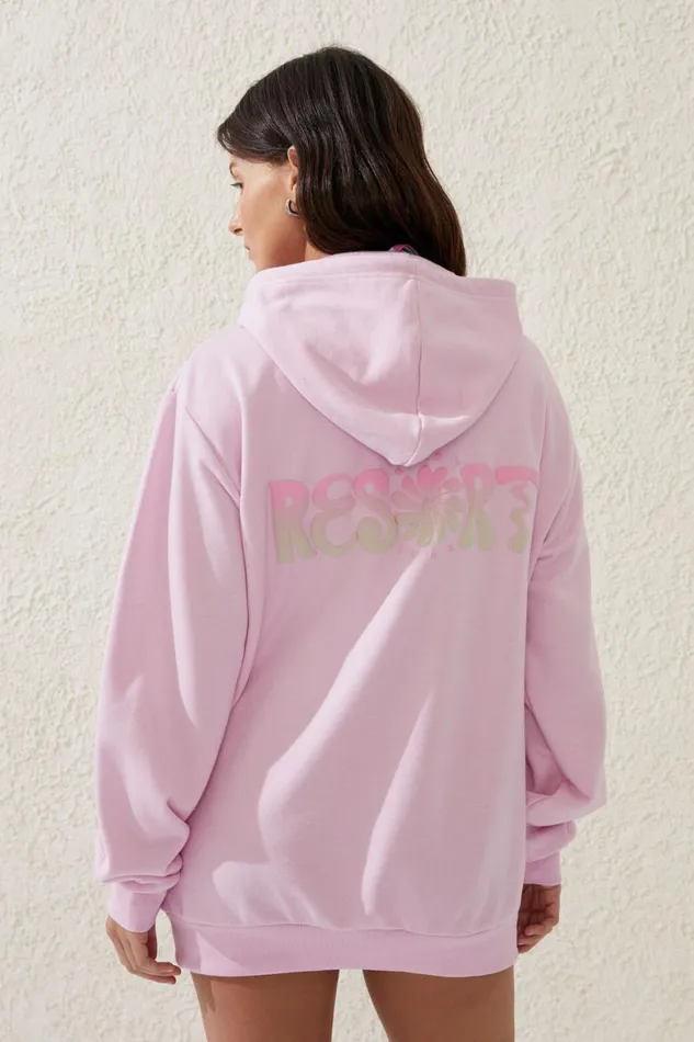 Women Sweats and Hoodies Cotton On Beach Fleece Hoodie Washed Neon Crushresort Club