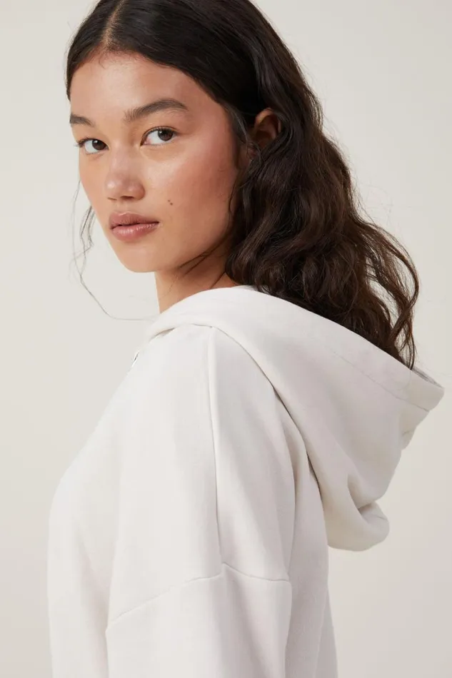 Women Sweats and Hoodies Cotton On Fleece Lounge Cropped Hoodie Bircher