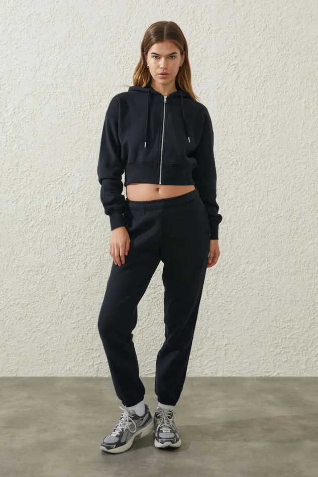 Women Sweats and Hoodies Cotton On Plush Essential Gym Trackpant Core Black