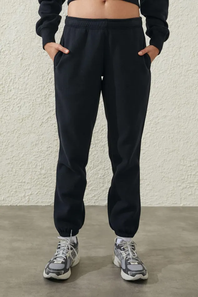 Women Sweats and Hoodies Cotton On Plush Essential Gym Trackpant Core Black