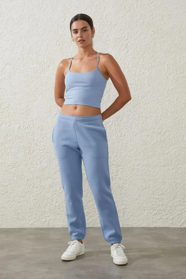 Women Sweats and Hoodies Cotton On Plush Essential Gym Trackpant Forever Blue