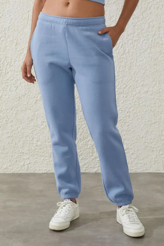Women Sweats and Hoodies Cotton On Plush Essential Gym Trackpant Forever Blue