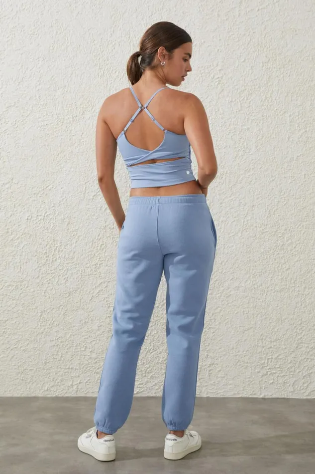 Women Sweats and Hoodies Cotton On Plush Essential Gym Trackpant Forever Blue