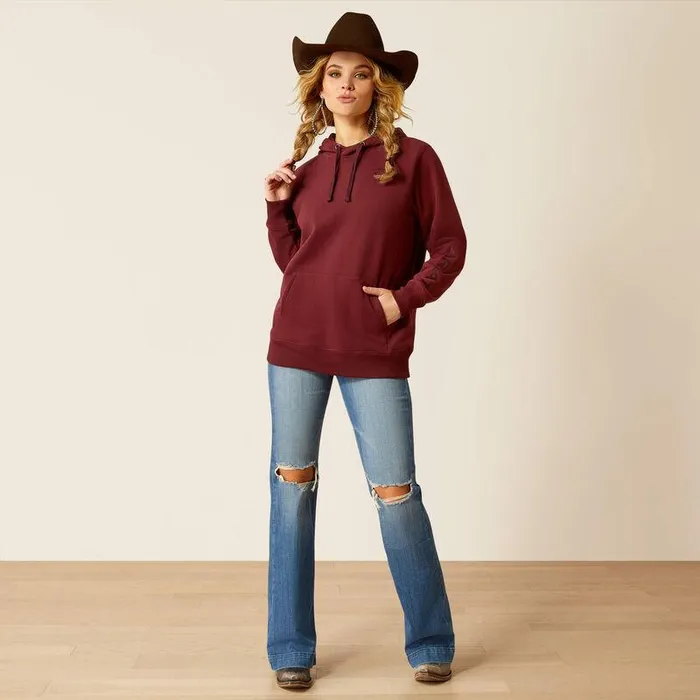 Women Sweatshirts and Hoodies Ariat Ariat Logo 20 Hoodie Tawny Port Women Sweatshirts and Hoodies Ariat Ariat Logo 20 Hoodie Tawny Port