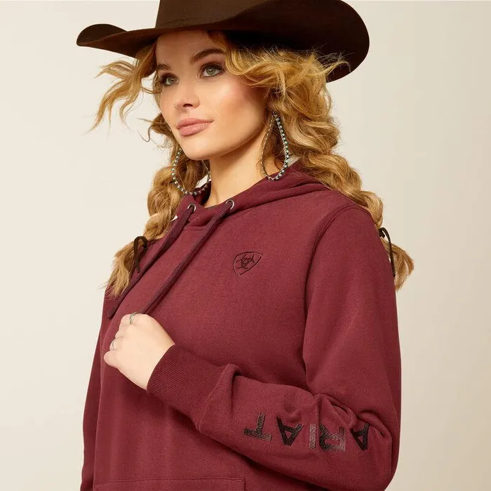 Women Sweatshirts and Hoodies Ariat Ariat Logo 20 Hoodie Tawny Port Women Sweatshirts and Hoodies Ariat Ariat Logo 20 Hoodie Tawny Port