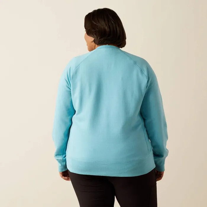 Women Sweatshirts and Hoodies Ariat Rebar Workman Washed Fleece Sweatshirt Milky Blue Women Sweatshirts and Hoodies Ariat Rebar Workman Washed Fleece Sweatshirt Milky Blue