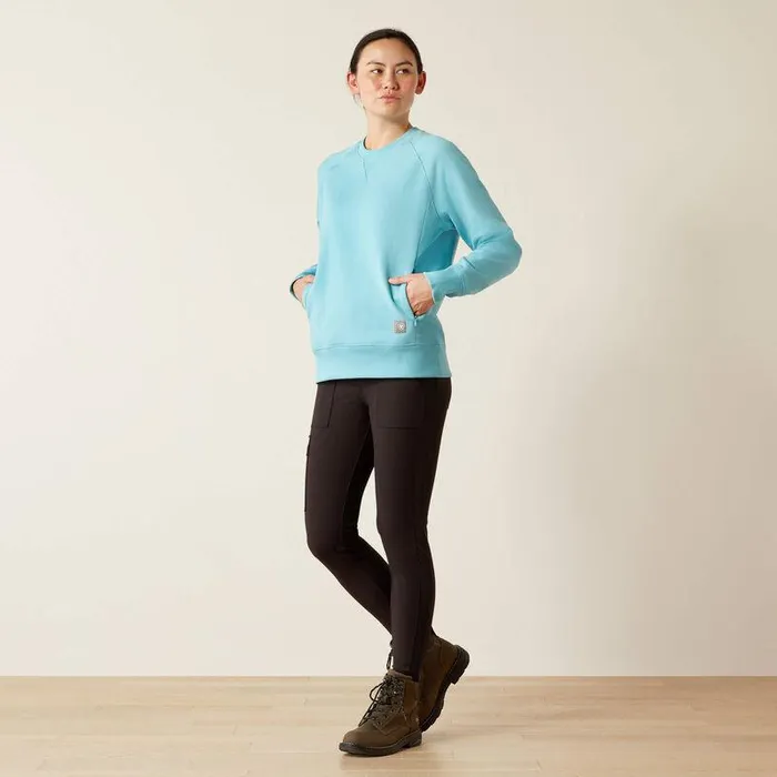 Women Sweatshirts and Hoodies Ariat Rebar Workman Washed Fleece Sweatshirt Milky Blue Women Sweatshirts and Hoodies Ariat Rebar Workman Washed Fleece Sweatshirt Milky Blue