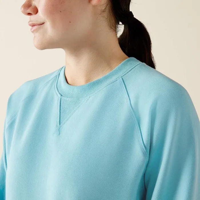Women Sweatshirts and Hoodies Ariat Rebar Workman Washed Fleece Sweatshirt Milky Blue Women Sweatshirts and Hoodies Ariat Rebar Workman Washed Fleece Sweatshirt Milky Blue