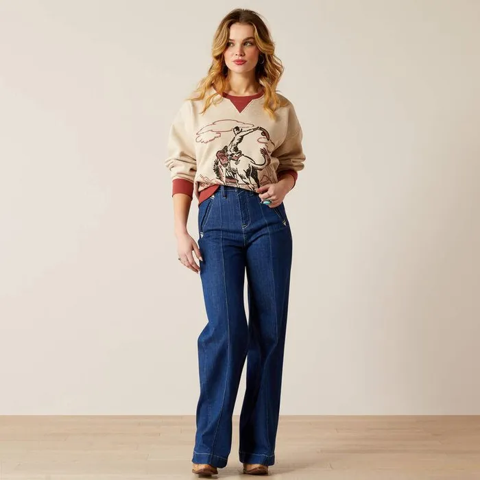 Women Sweatshirts and Hoodies Ariat Roughstock Oversized Crew Sweatshirt Oatmeal Heathermarsala Women Sweatshirts and Hoodies Ariat Roughstock Oversized Crew Sweatshirt Oatmeal Heathermarsala