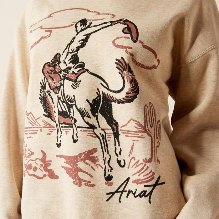 Women Sweatshirts and Hoodies Ariat Roughstock Oversized Crew Sweatshirt Oatmeal Heathermarsala Women Sweatshirts and Hoodies Ariat Roughstock Oversized Crew Sweatshirt Oatmeal Heathermarsala
