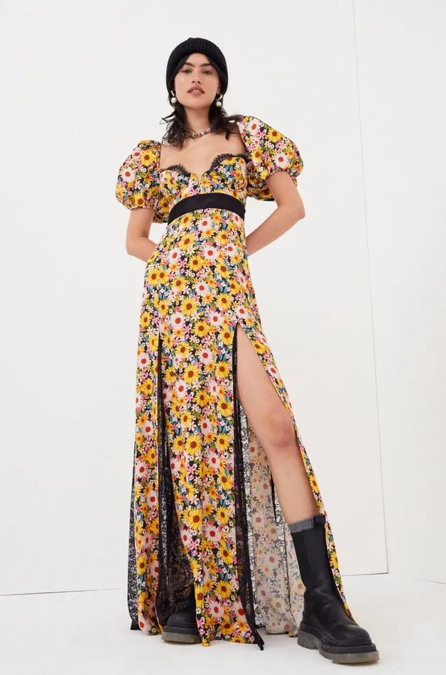 Women Sylvia Maxi Dress Yellow For Love and Lemons Dresses