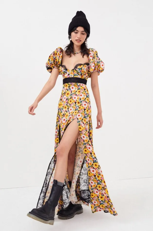Women Sylvia Maxi Dress Yellow For Love and Lemons Dresses
