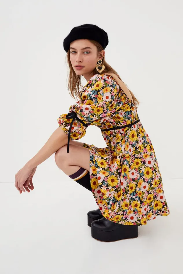 Women Sylvia Mini Dress Yellow For Love and Lemons Dresses Women Sylvia Mini Dress Yellow For Love and Lemons Dresses