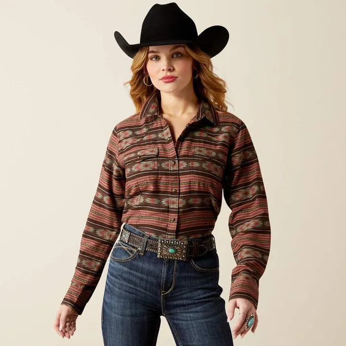 Women TShirts and Tops Ariat Everyday Western Shirt Soft Silt Serape Print
