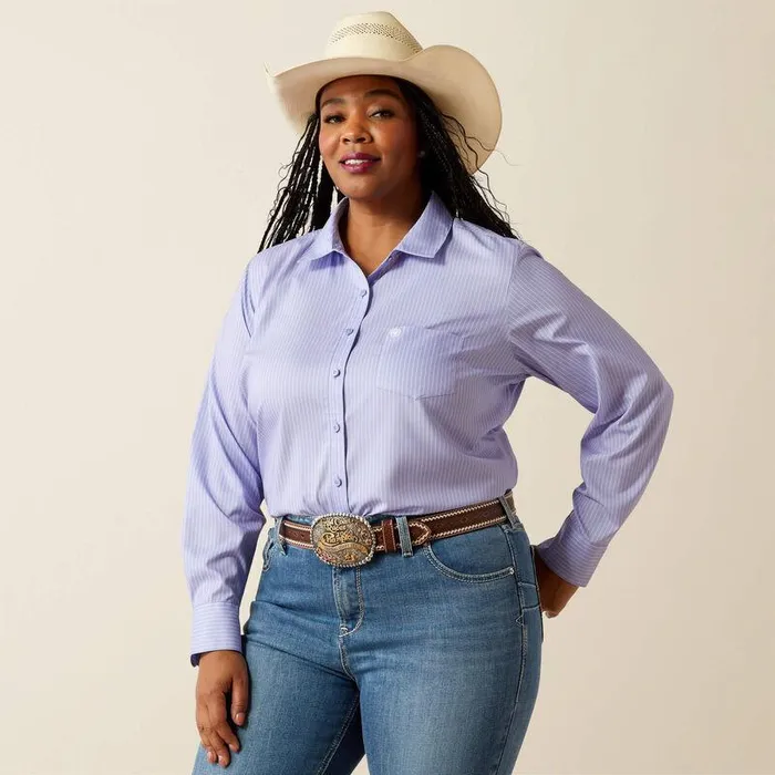 Women TShirts and Tops Ariat Kirby Pro Shirt Sweet Lavender Stripe Women TShirts and Tops Ariat Kirby Pro Shirt Sweet Lavender Stripe