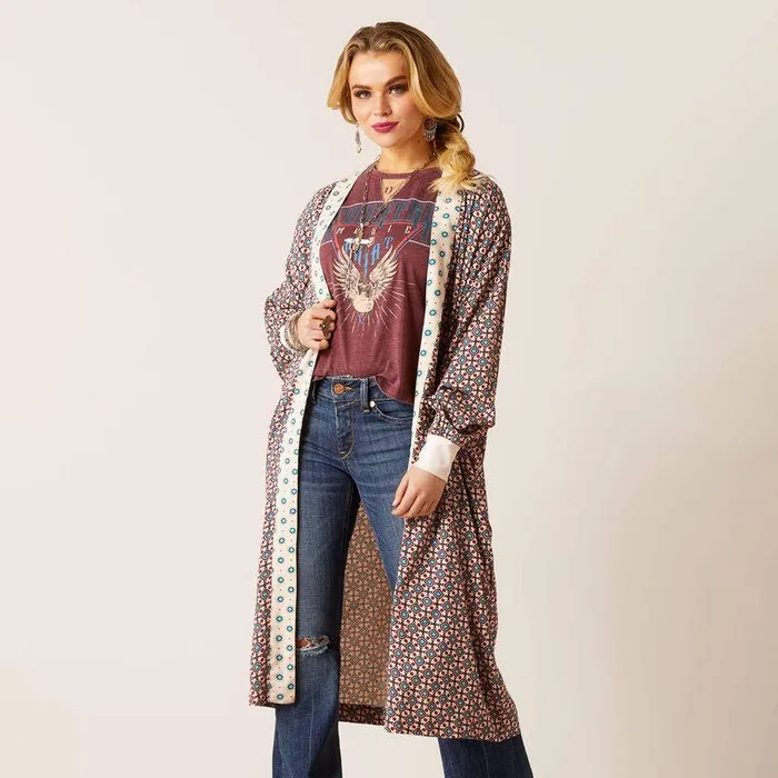 Women TShirts and Tops Ariat Mesquite Kimono Duster Mesquite Foulard