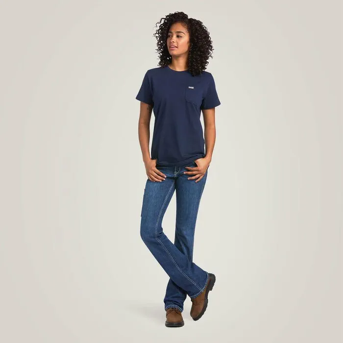 Women TShirts and Tops Ariat Rebar Cotton Strong Navy Eclipse Women TShirts and Tops Ariat Rebar Cotton Strong Navy Eclipse