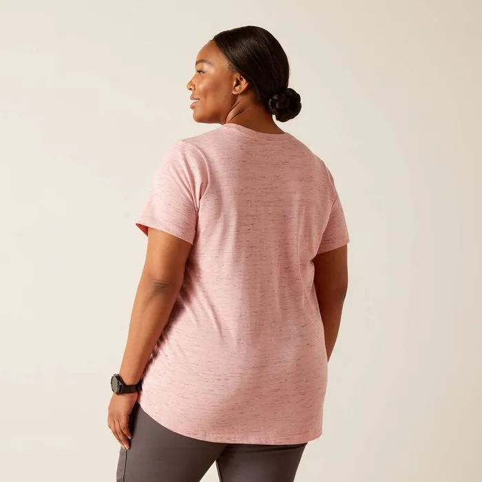 Women TShirts and Tops Ariat Rebar Cotton Strong Space Dyed TShirt Mauveglow Space Dye