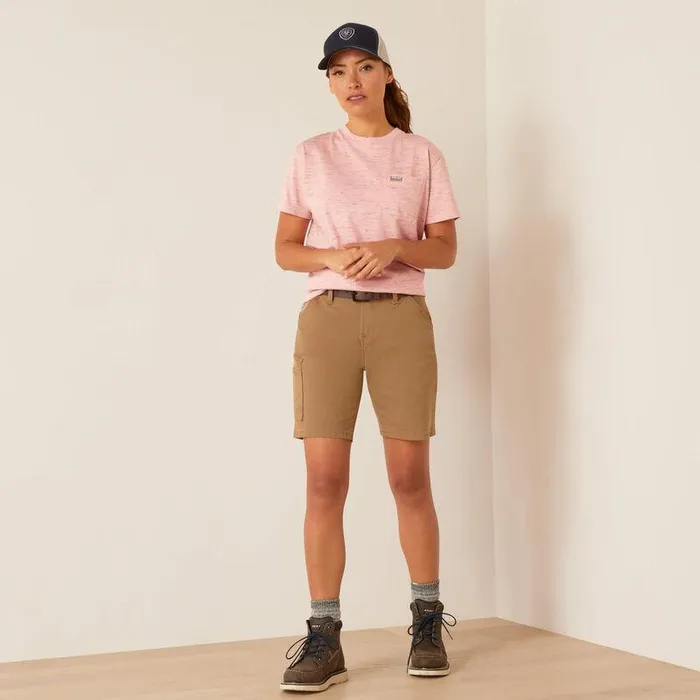 Women TShirts and Tops Ariat Rebar Cotton Strong Space Dyed TShirt Mauveglow Space Dye