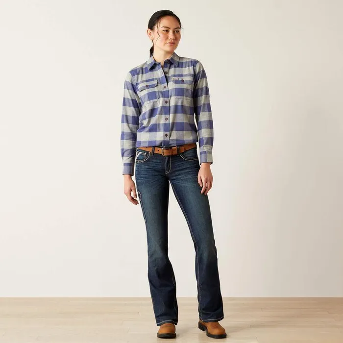 Women TShirts and Tops Ariat Rebar Flannel Tunic Blue Indigo Women TShirts and Tops Ariat Rebar Flannel Tunic Blue Indigo