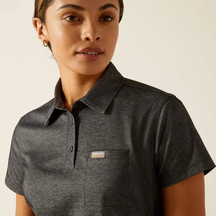 Women TShirts and Tops Ariat Rebar Foreman Polo Charcoal Heather Women TShirts and Tops Ariat Rebar Foreman Polo Charcoal Heather