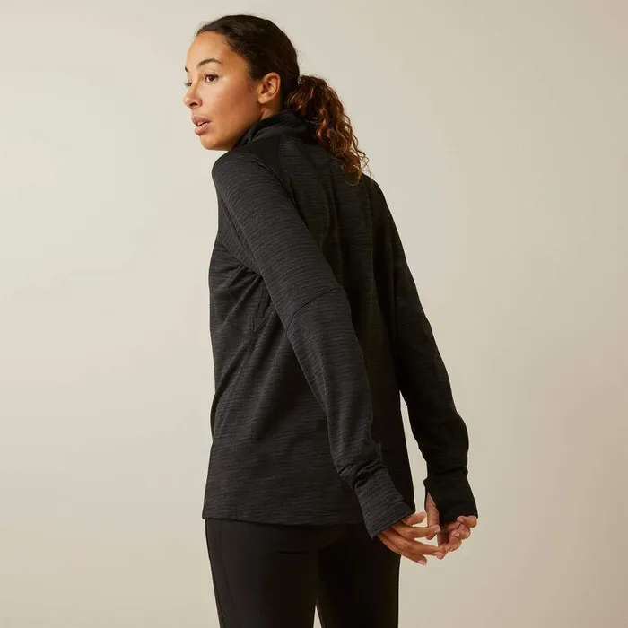 Women TShirts and Tops Ariat Rebar Gridwork Baselayer 14 Zip TShirt Black