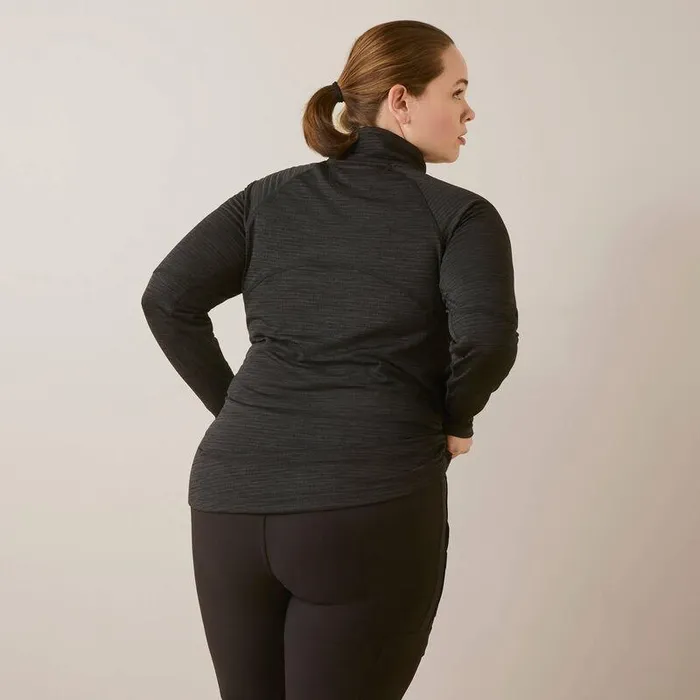 Women TShirts and Tops Ariat Rebar Gridwork Baselayer 14 Zip TShirt Black