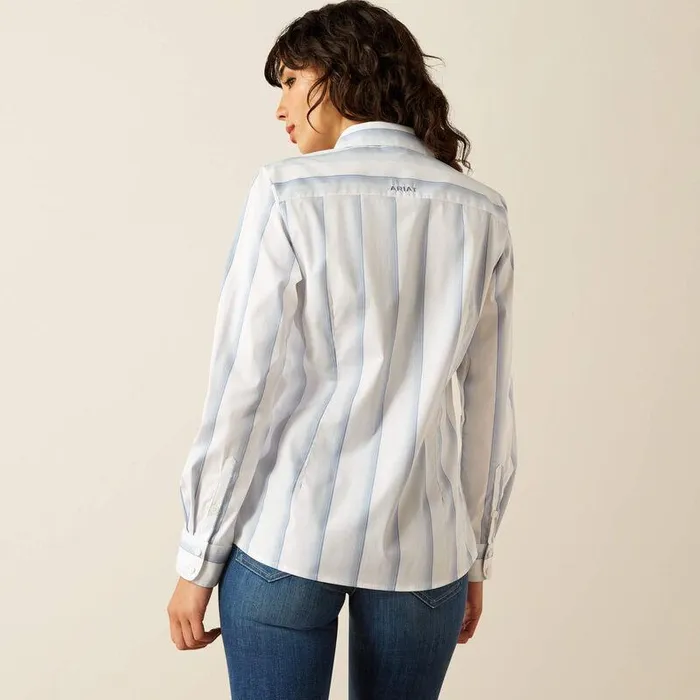 Women TShirts and Tops Ariat Team Kirby Stretch Shirt Faded Ombre Blue Stripe Women TShirts and Tops Ariat Team Kirby Stretch Shirt Faded Ombre Blue Stripe