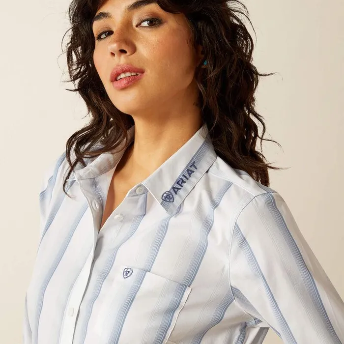 Women TShirts and Tops Ariat Team Kirby Stretch Shirt Faded Ombre Blue Stripe Women TShirts and Tops Ariat Team Kirby Stretch Shirt Faded Ombre Blue Stripe