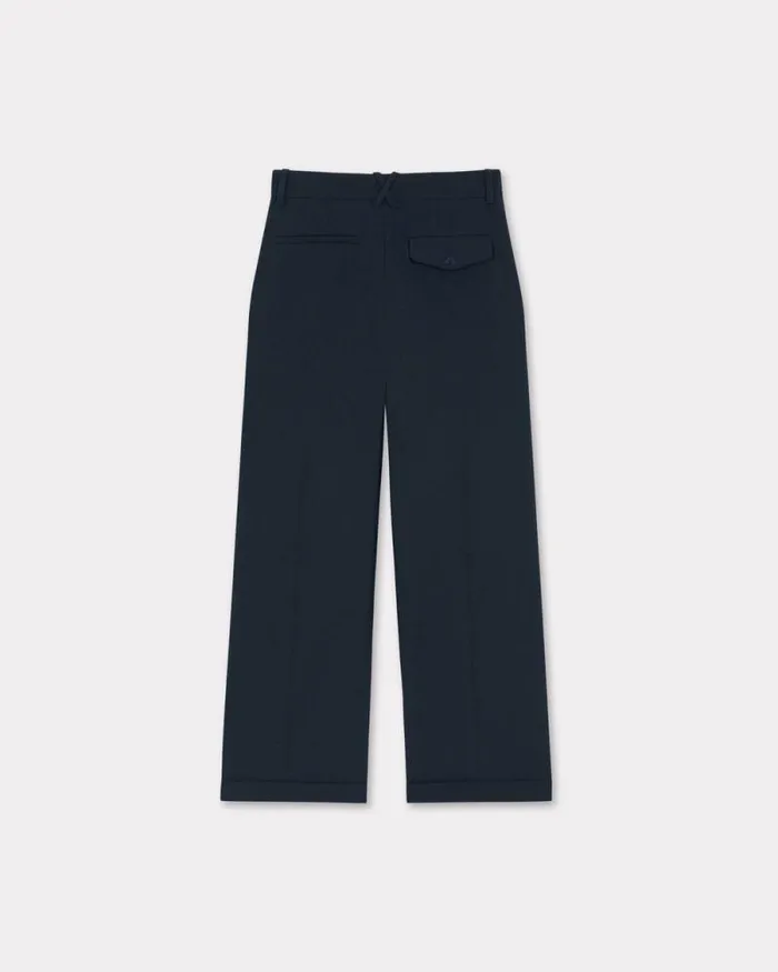 Women Tailored Pants In Virgin Wool Midnight Blue Kenzo Pants And Shorts