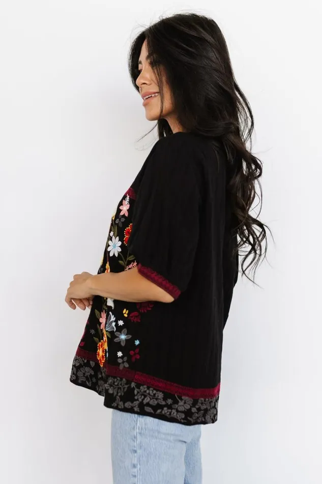 Women Tara Embroidered Top Black Multi Baltic Born Blouses and Shirts Women Tara Embroidered Top Black Multi Baltic Born Blouses and Shirts