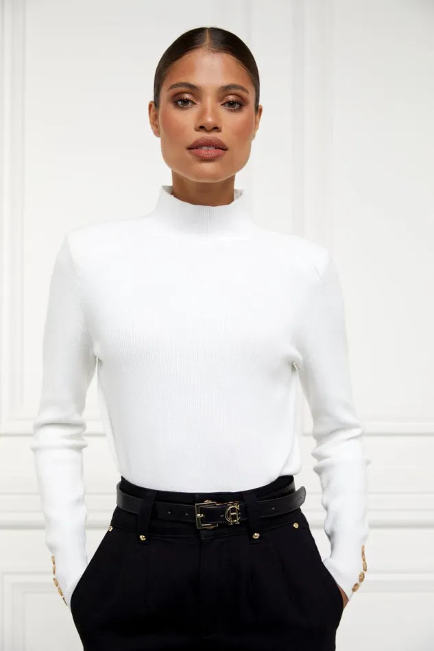 Women Tara High Neck Knit Natural Holland Cooper Knitwear
