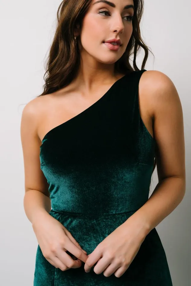Women Tatiana Velvet One Shoulder Maxi Dress Emerald Baltic Born Maxi Dresses Women Tatiana Velvet One Shoulder Maxi Dress Emerald Baltic Born Maxi Dresses