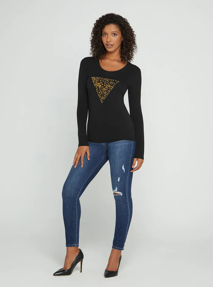 Women Tees and Tanks GUESS Eco Black Lidia Logo Tshirt Women Tees and Tanks GUESS Eco Black Lidia Logo Tshirt