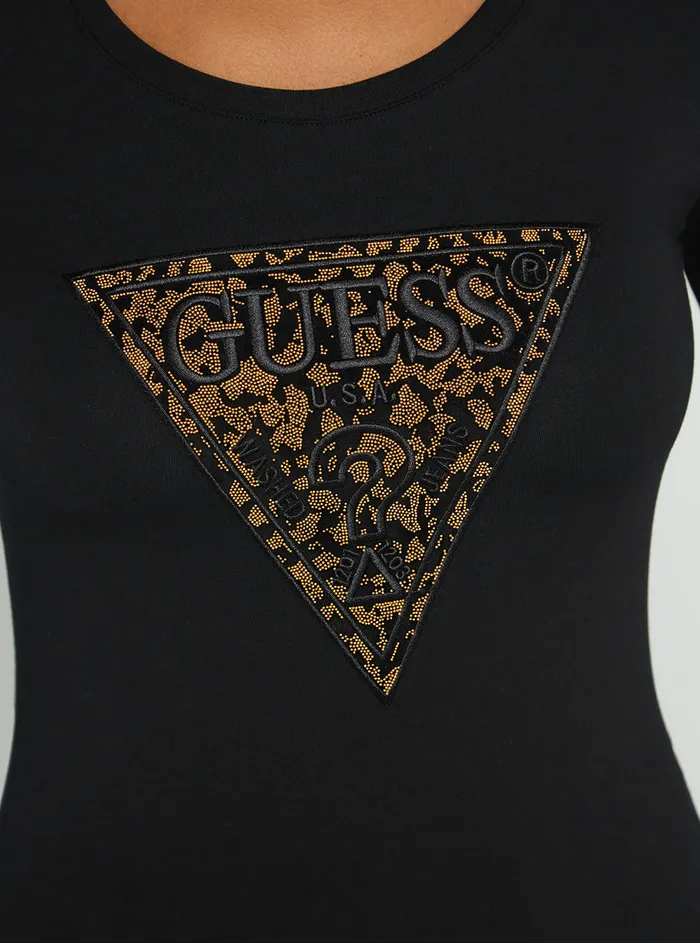 Women Tees and Tanks GUESS Eco Black Lidia Logo Tshirt Women Tees and Tanks GUESS Eco Black Lidia Logo Tshirt